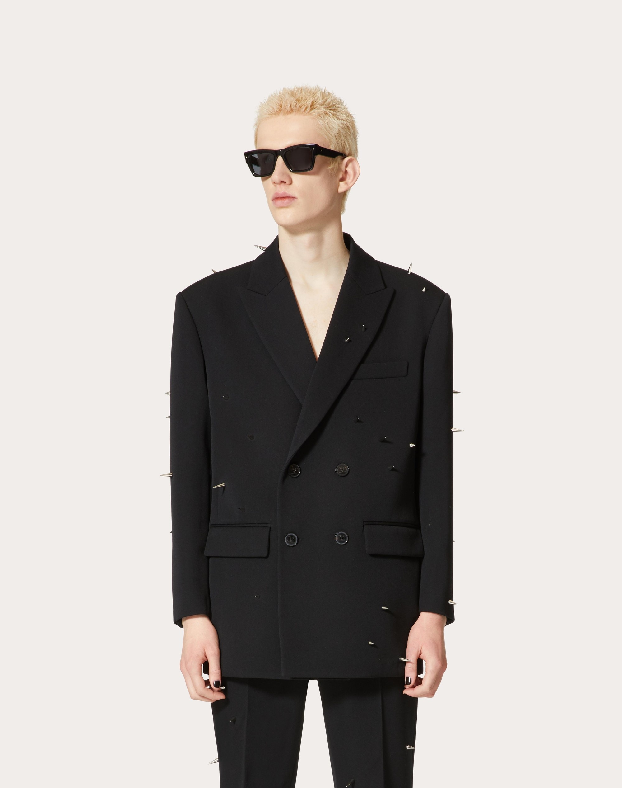 DOUBLE-BREASTED WOOL JACKET WITH PUNK STUDS - 3