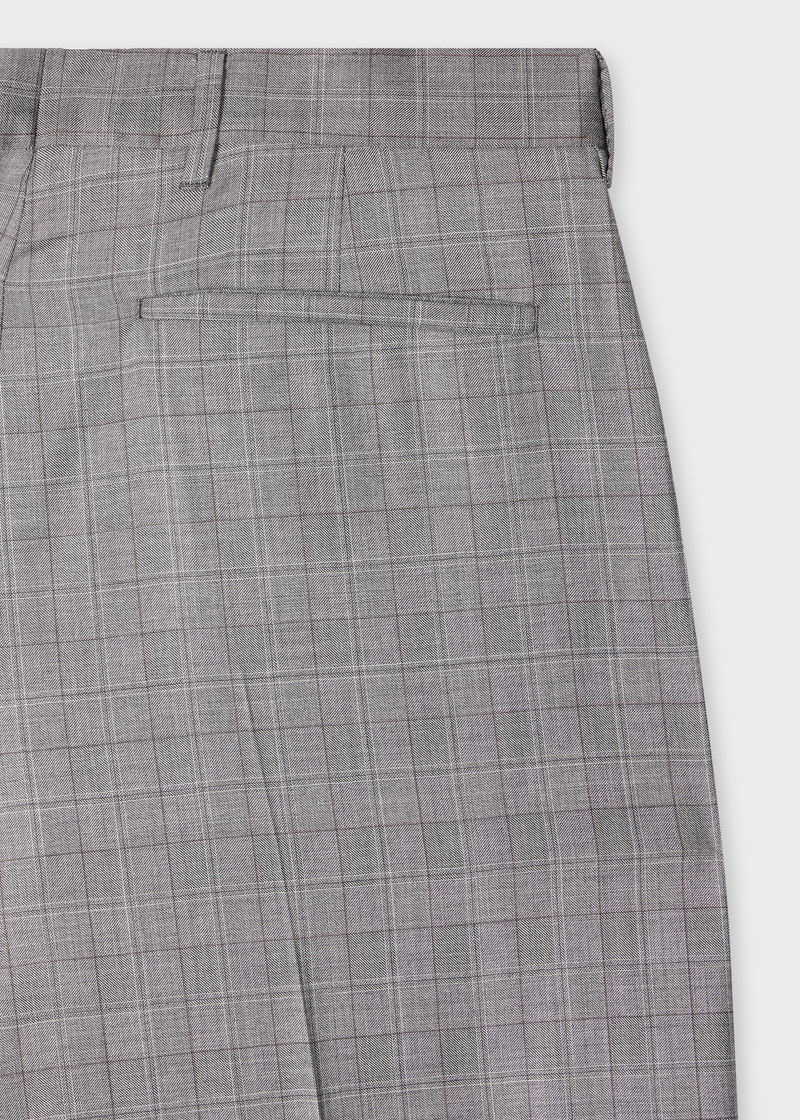 Paul Smith Relaxed-Fit Grey Check Wool Trousers outlook