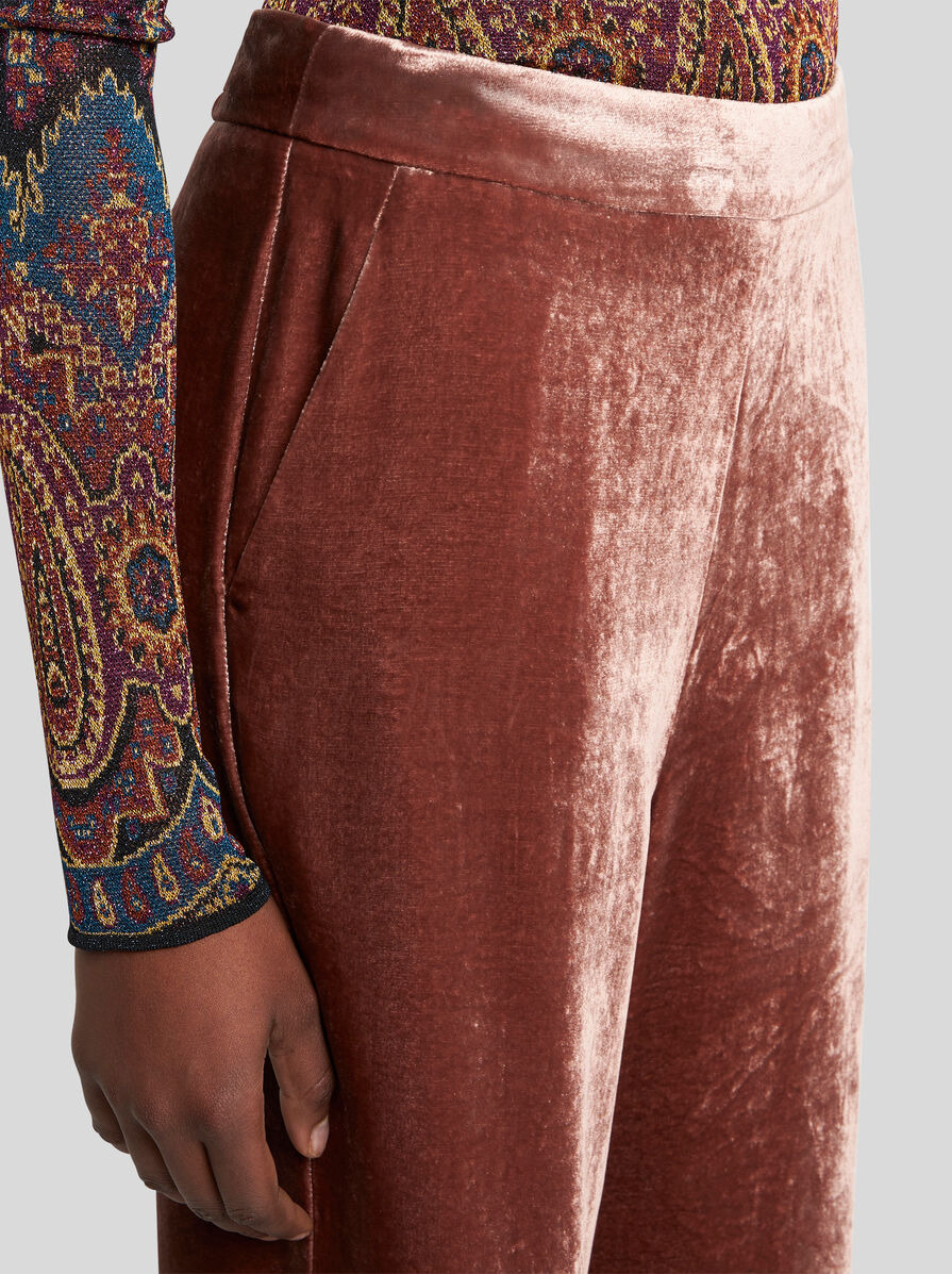 VELVET PALAZZO TROUSERS - 3