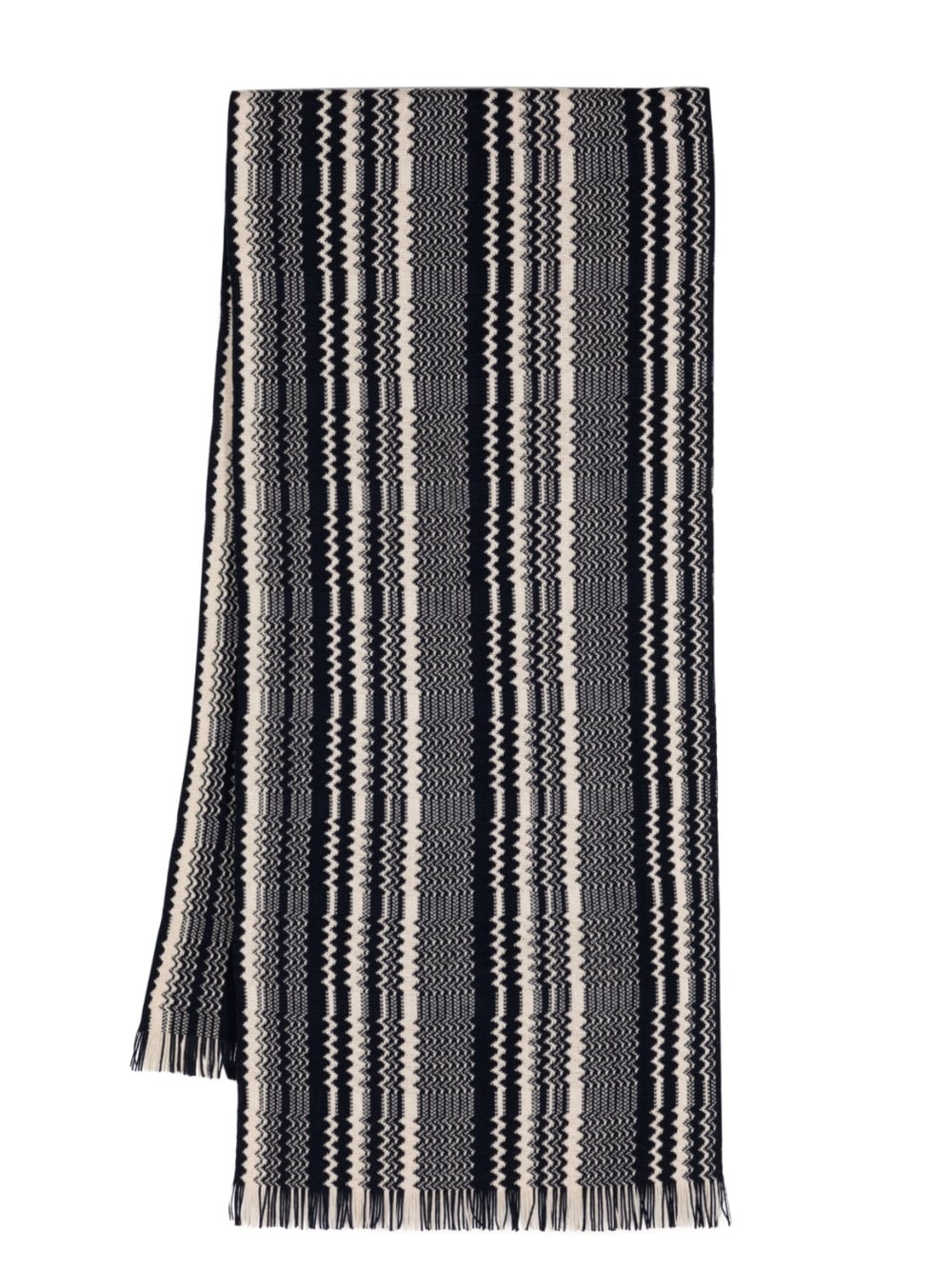 zig-zag pattern wool scarf - 1