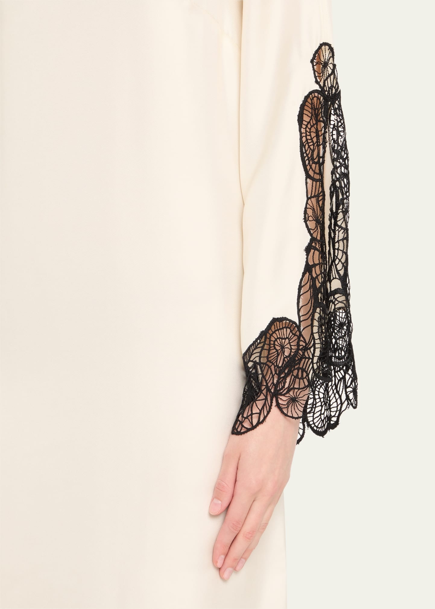 Soto Lace Trim Silk-Blend Dress - 5