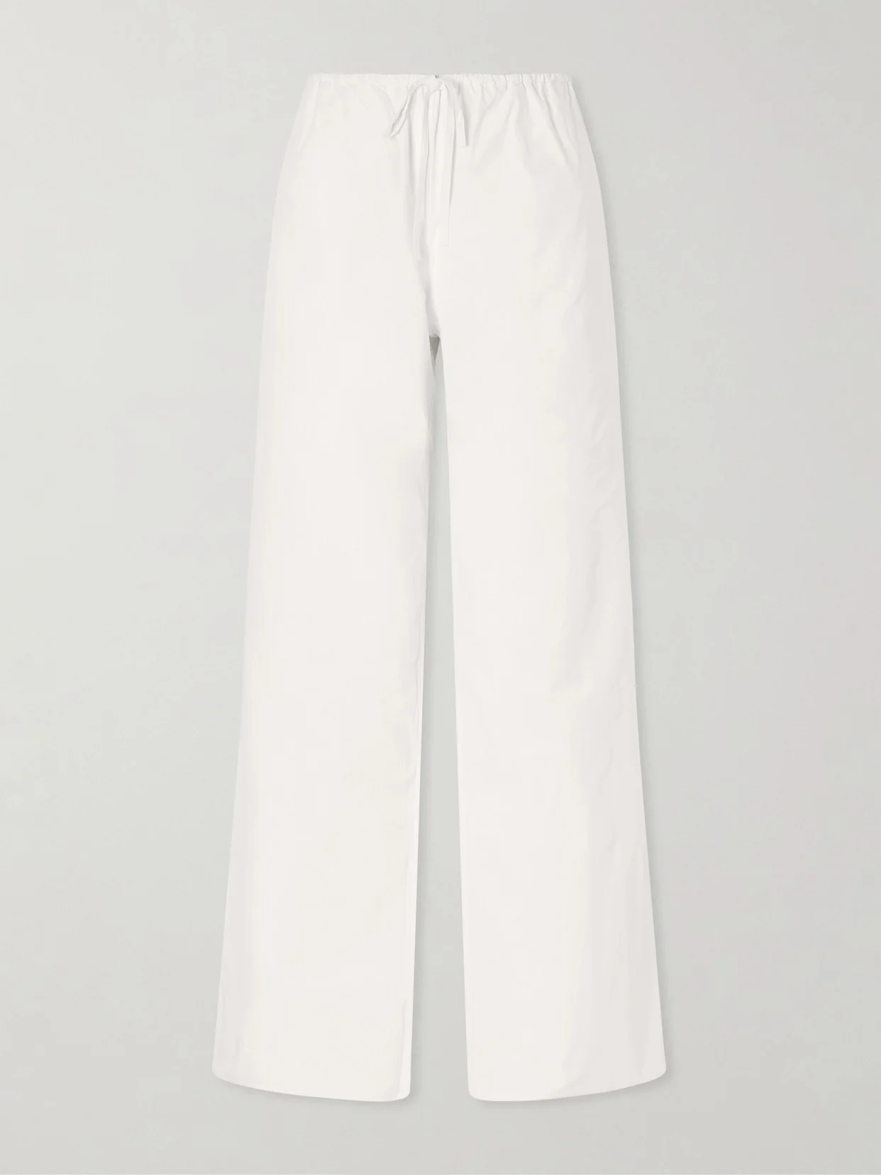 Drawcord Cotton Straight-leg Pants - 1