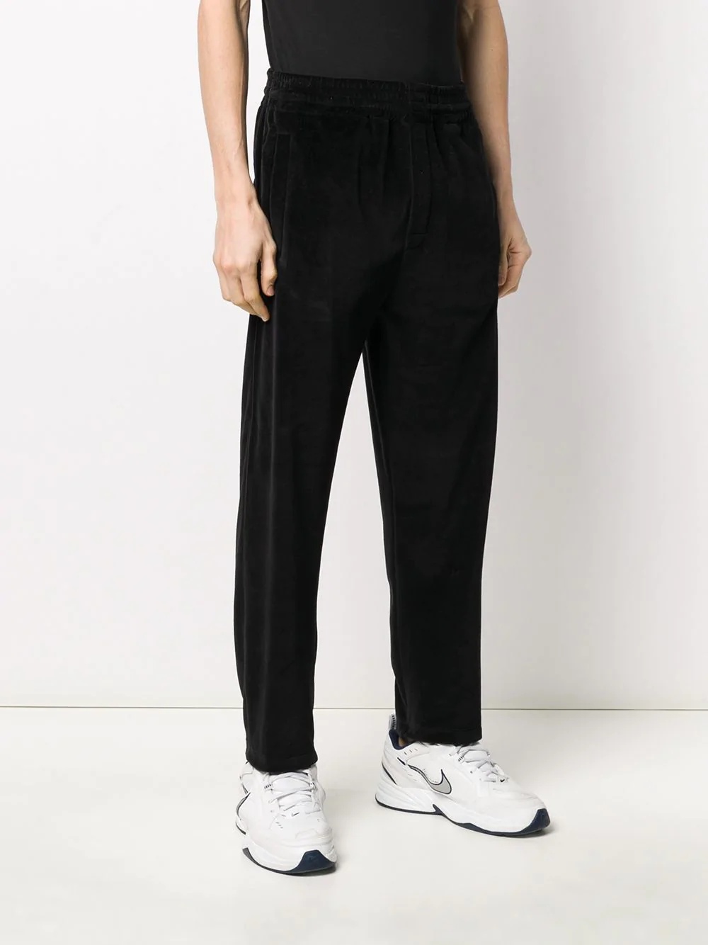 embroidered logo cropped track pants - 3