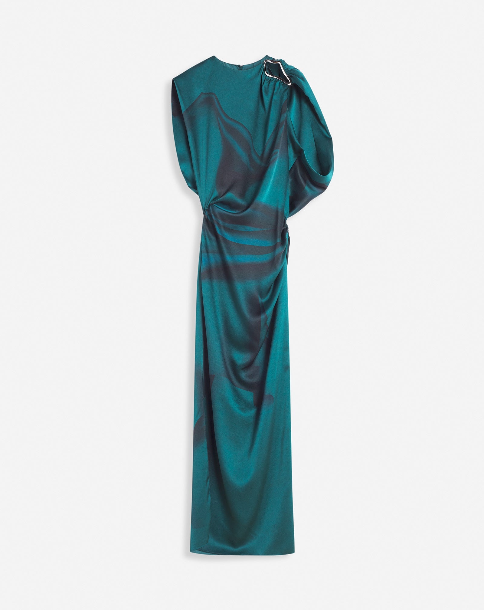DRAPED-EFFECT LONG DRESS - 1