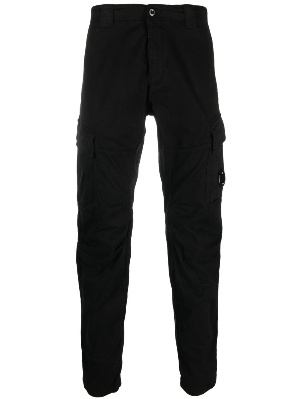 logo-plaque tapered-leg trousers - 1
