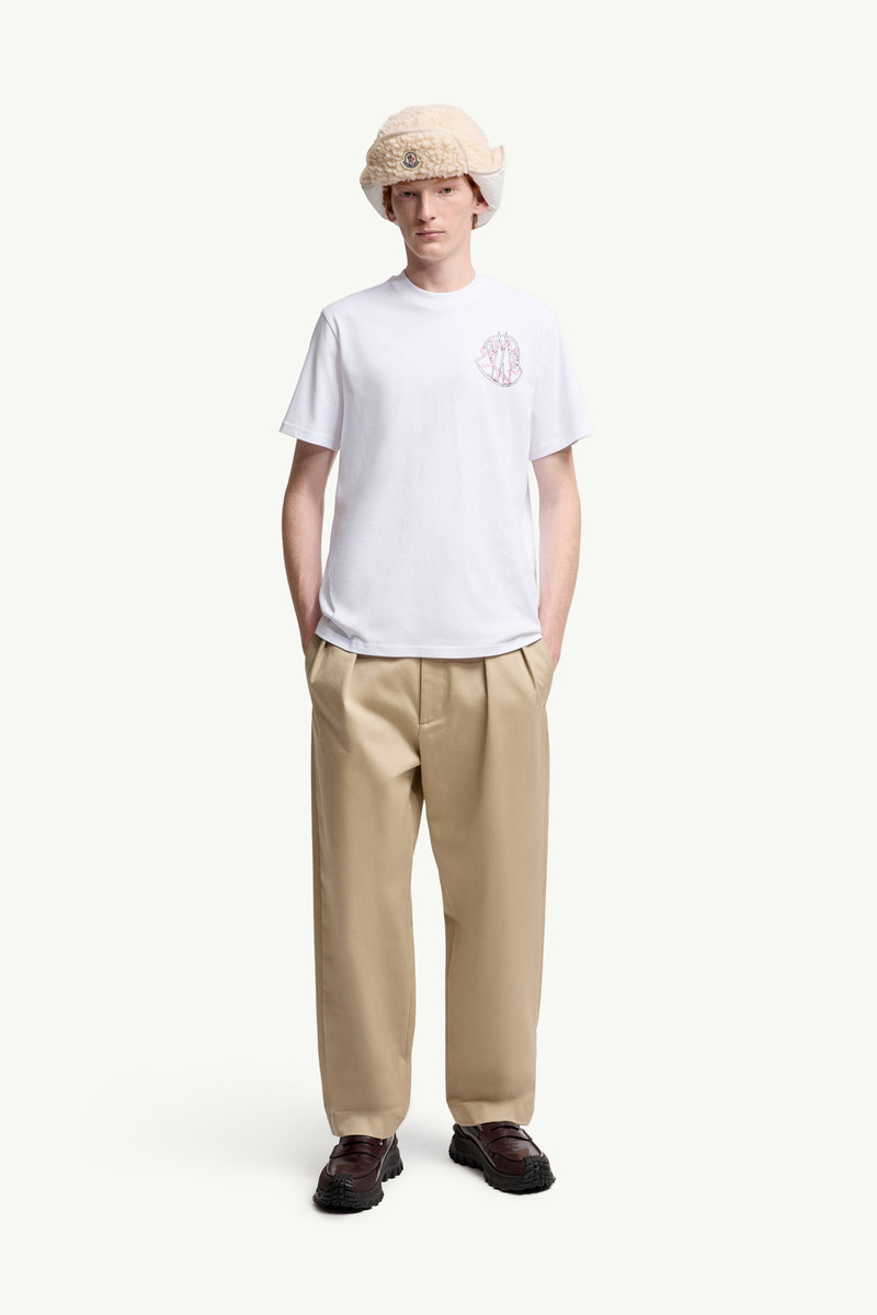 Moncler Overlapped Logo Cotton T-Shirt outlook