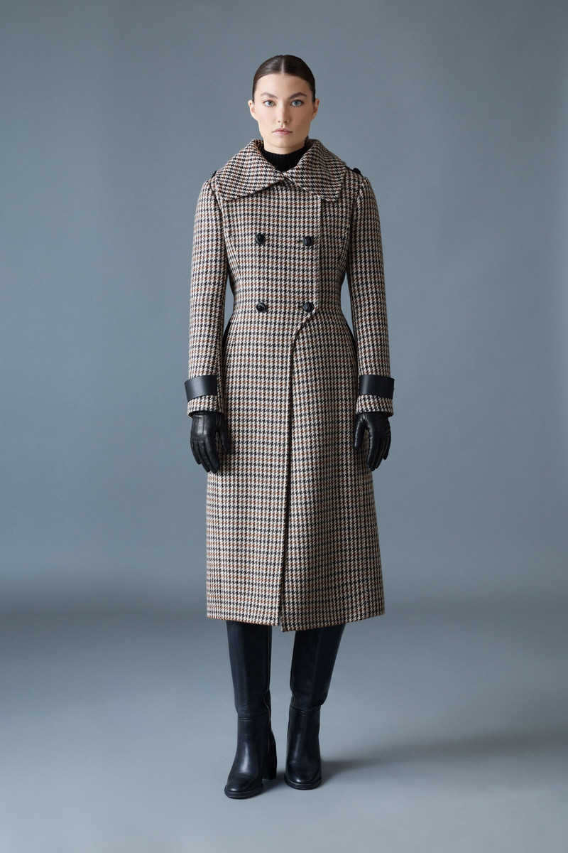 MACKAGE ELODIE-HT Houndstooth Wool Maxi Coat outlook