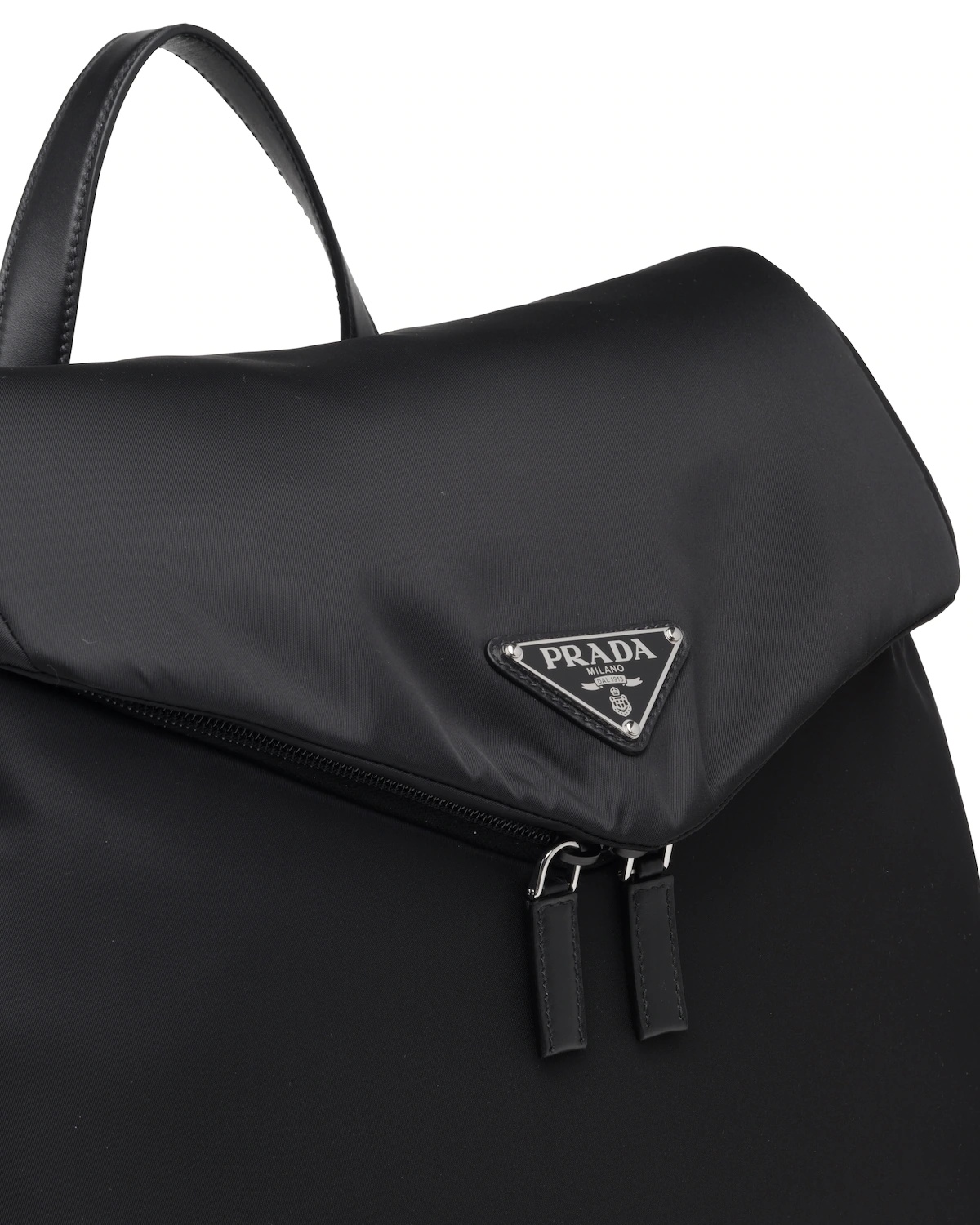 Re-Nylon and leather backpack - 6