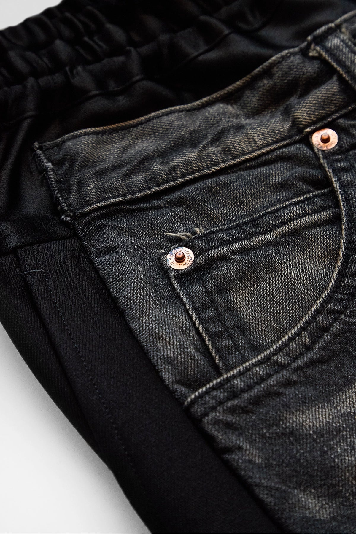 Junya Watanabe Man Wool Trousers With Denim Panel Black - 3