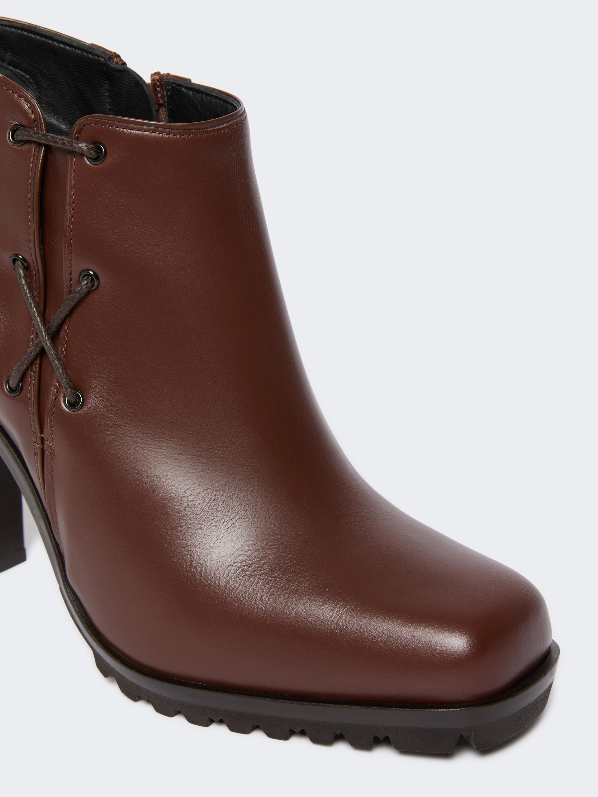 BRAIDY Smooth leather booties - 4
