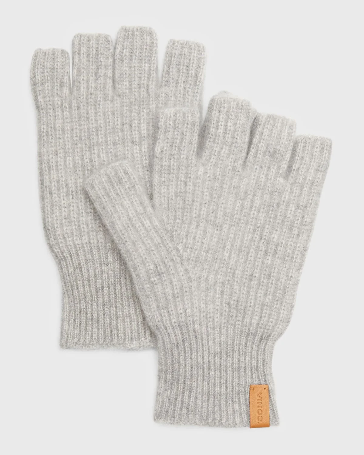 Ribbed Cashmere Fingerless Gloves - 1
