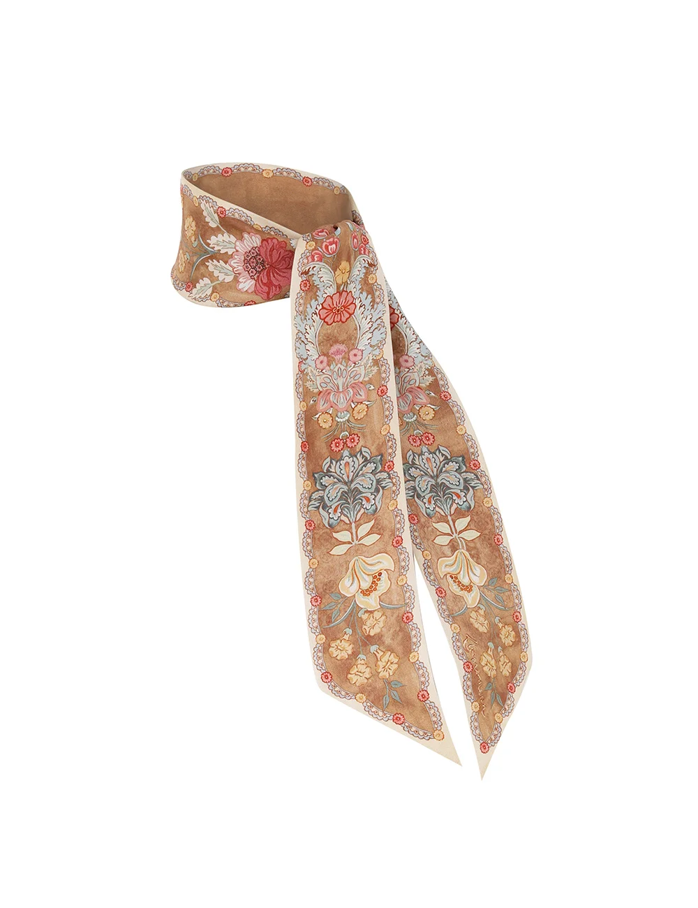 PRINTED SILK RIBBON SCARF - 1