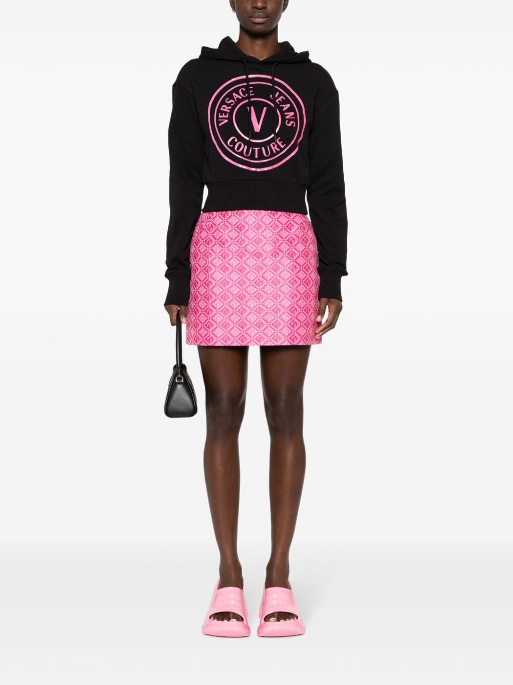 logo-print cropped hoodie - 2
