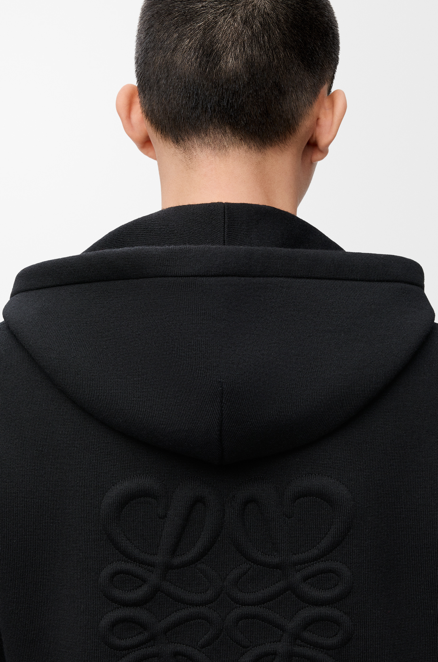 Anagram zip-up hoodie in wool - 5