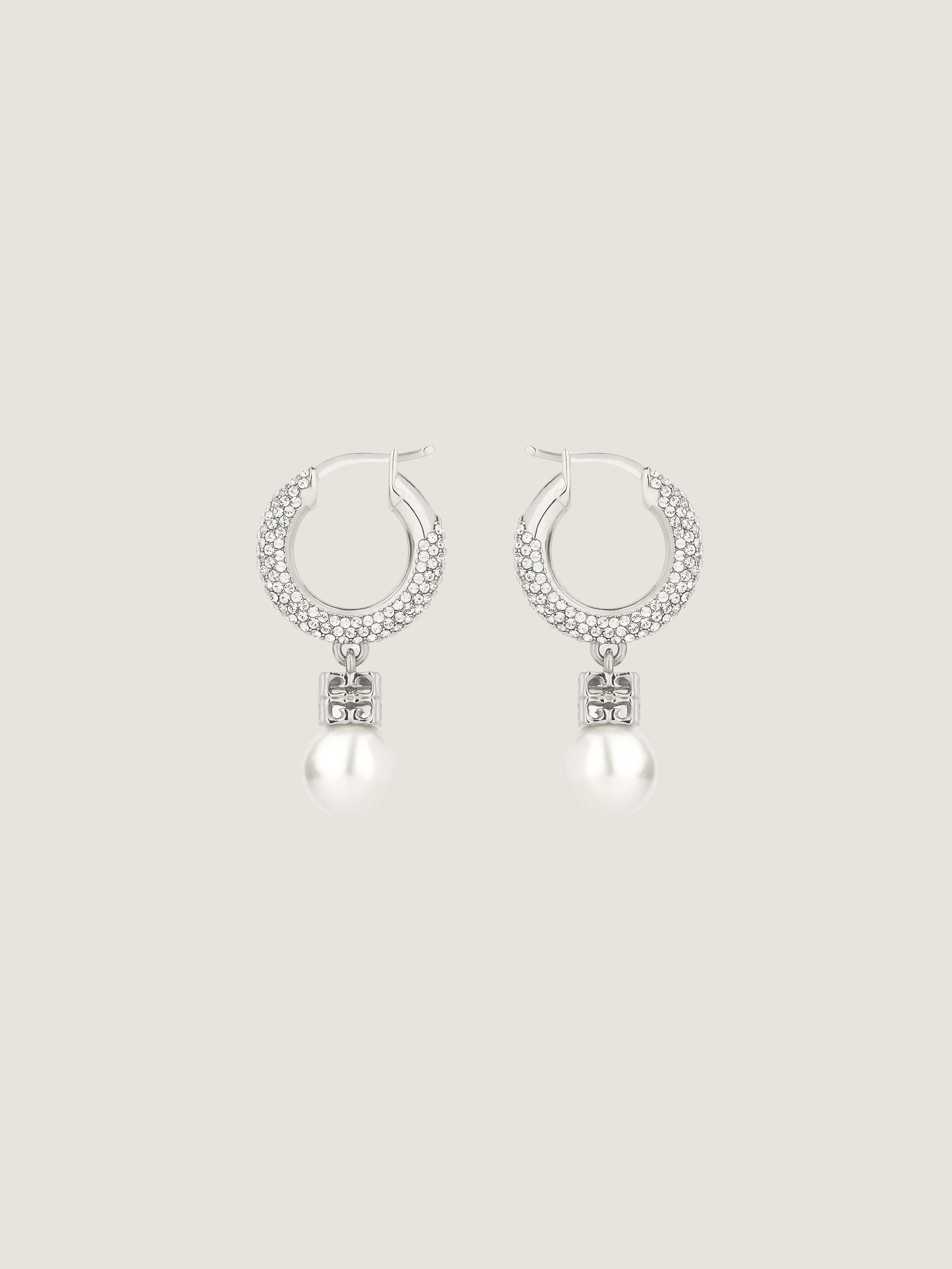 PEARL EARRINGS IN METAL WITH CRYSTALS - 3