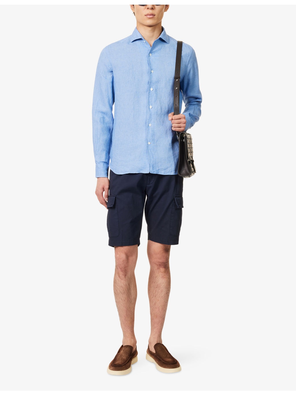Regular-Fit Logo-Embroidered Linen Shirt - 2