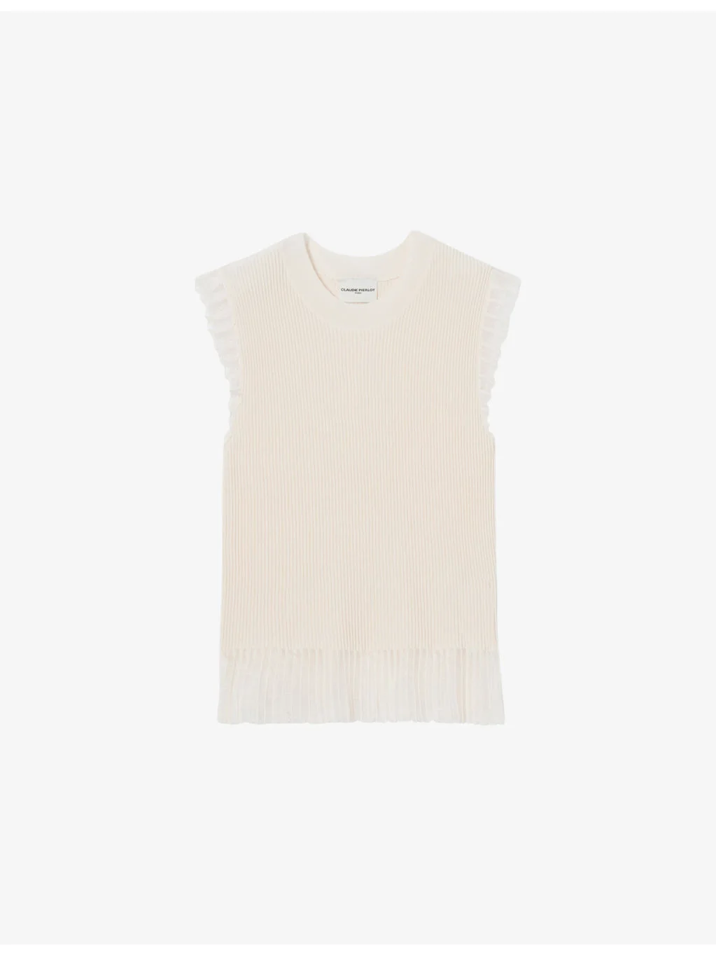 Sleeveless Ribbed Knitted Top - 1