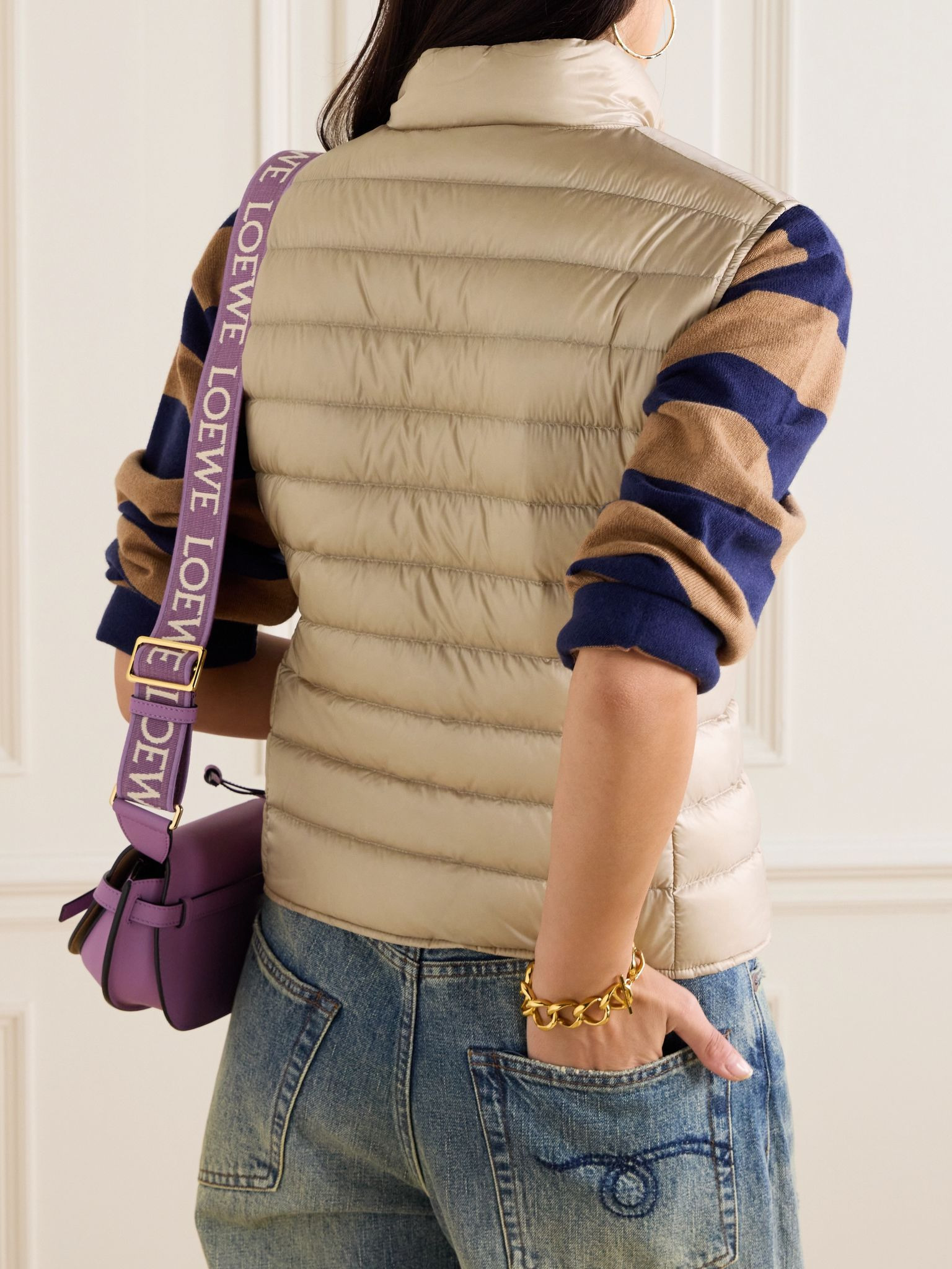 Liane quilted appliquéd shell down vest Beige - 4