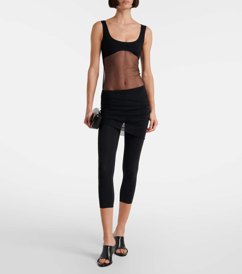 NENSI DOJAKA Cropped tulle-trimmed leggings outlook
