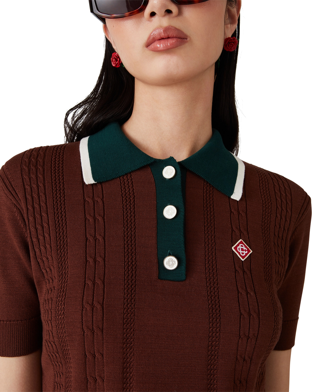 Cable Knit Polo Shirt | Casablanca Paris - 5