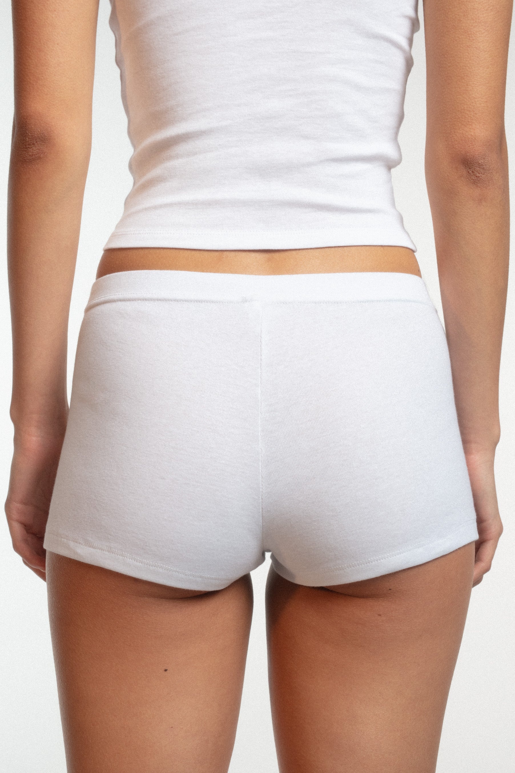 The Boyshort: Cotton Jersey White - 5