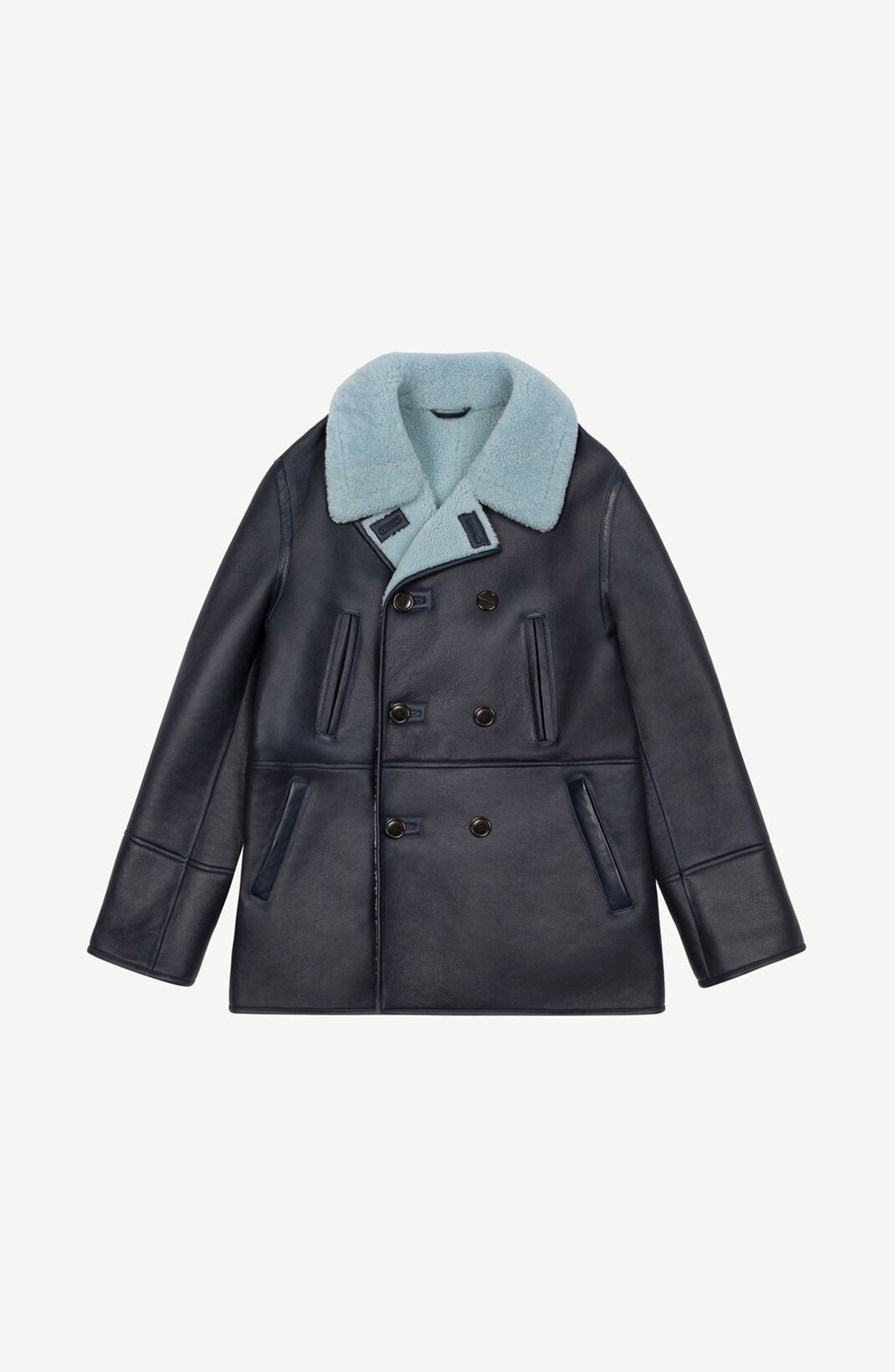 Leather pea coat - 1