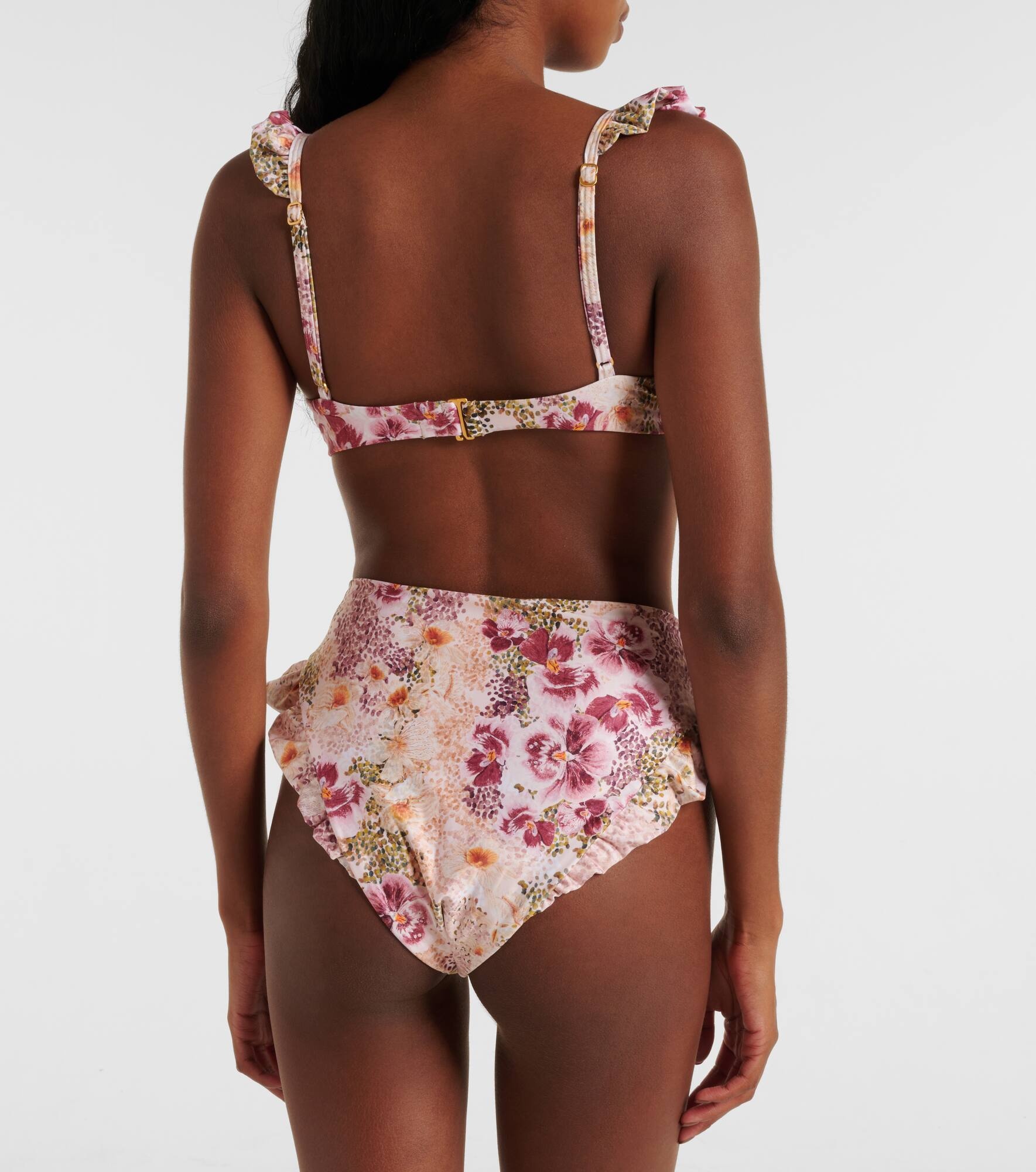 Kiwi ruffled floral bikini top - 3
