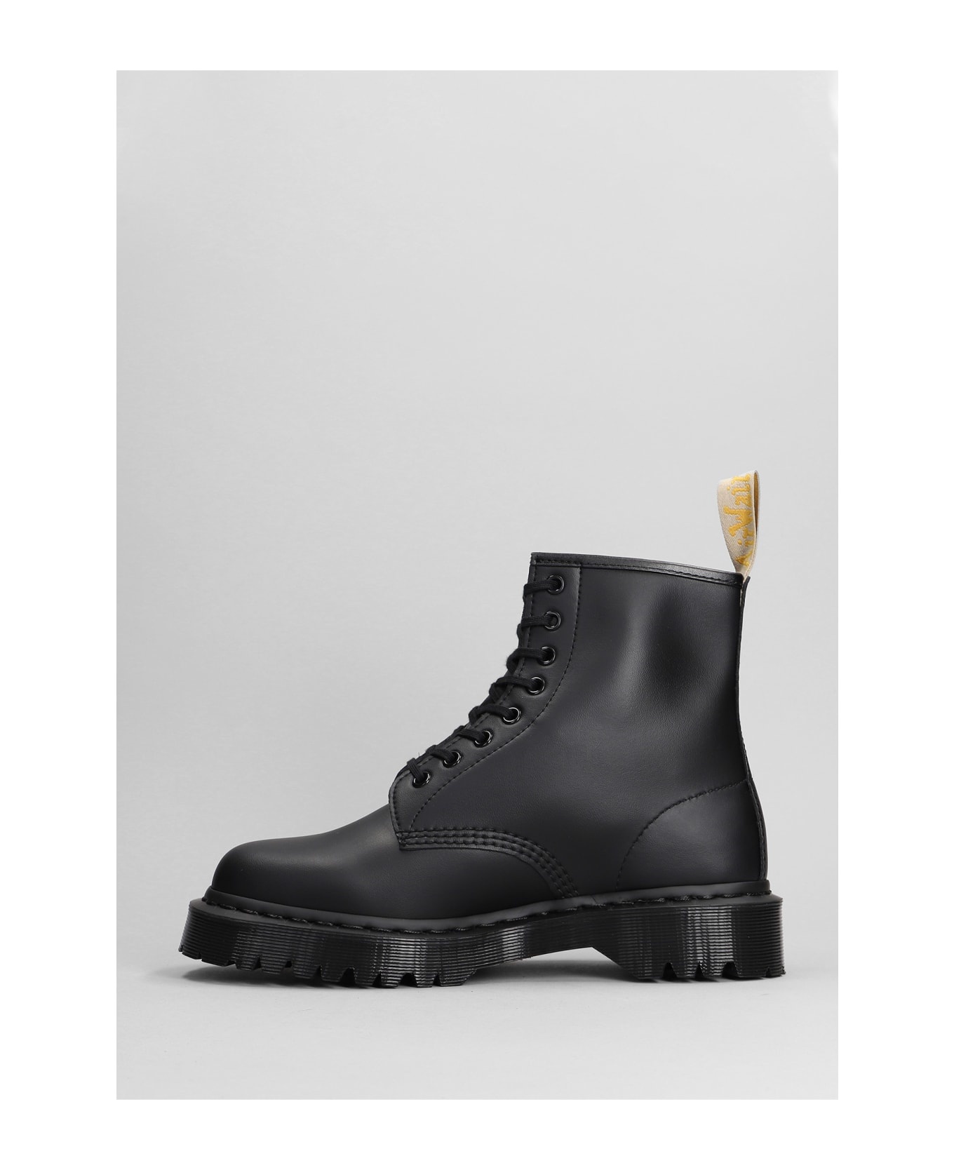 1460 Mono Combat Boots In Black Leather - 3