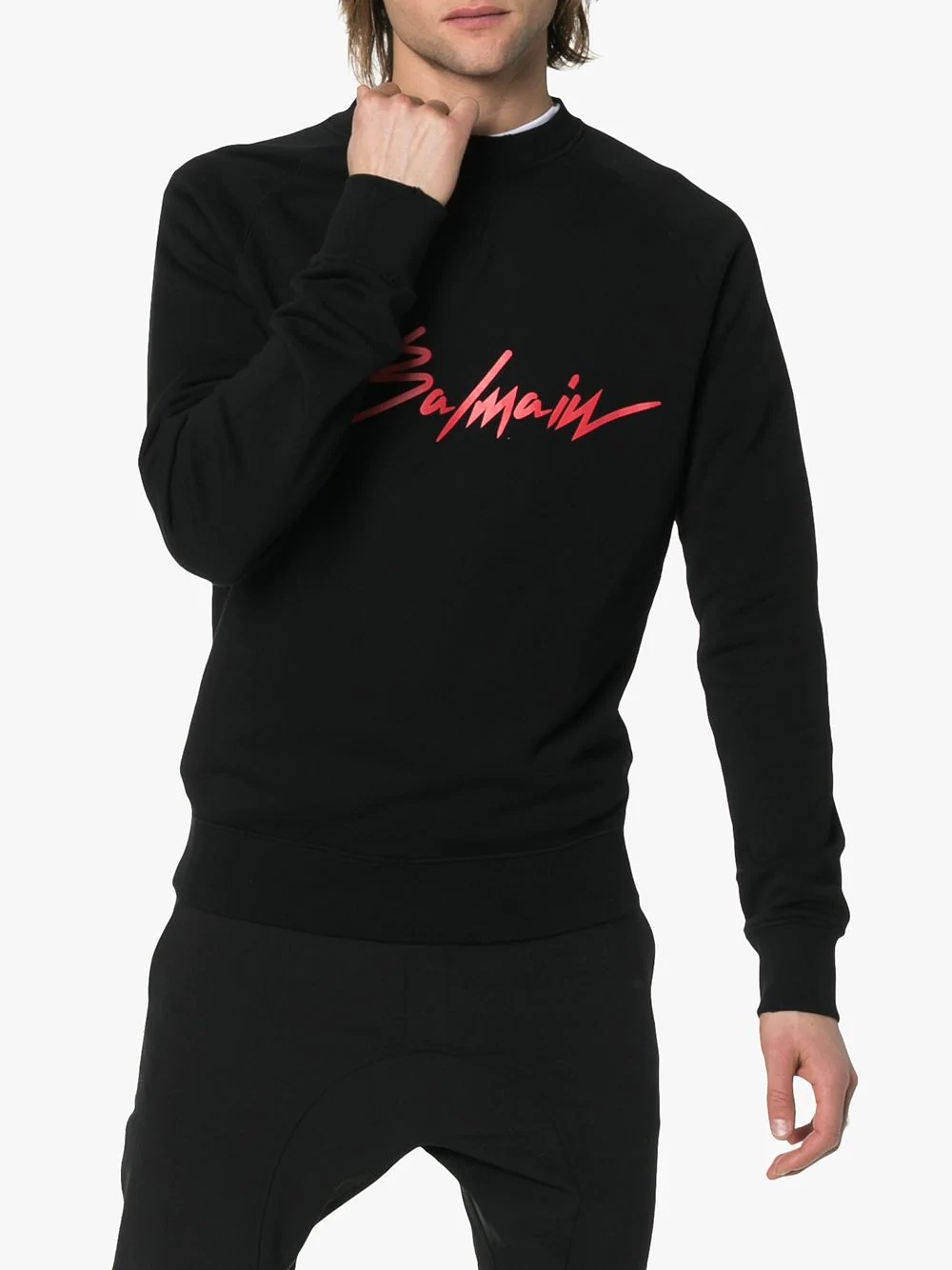 crew neck logo cotton sweatshirt - 3