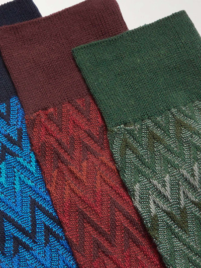 Missoni Three-Pack Crochet-Knit Cotton-Blend Socks outlook