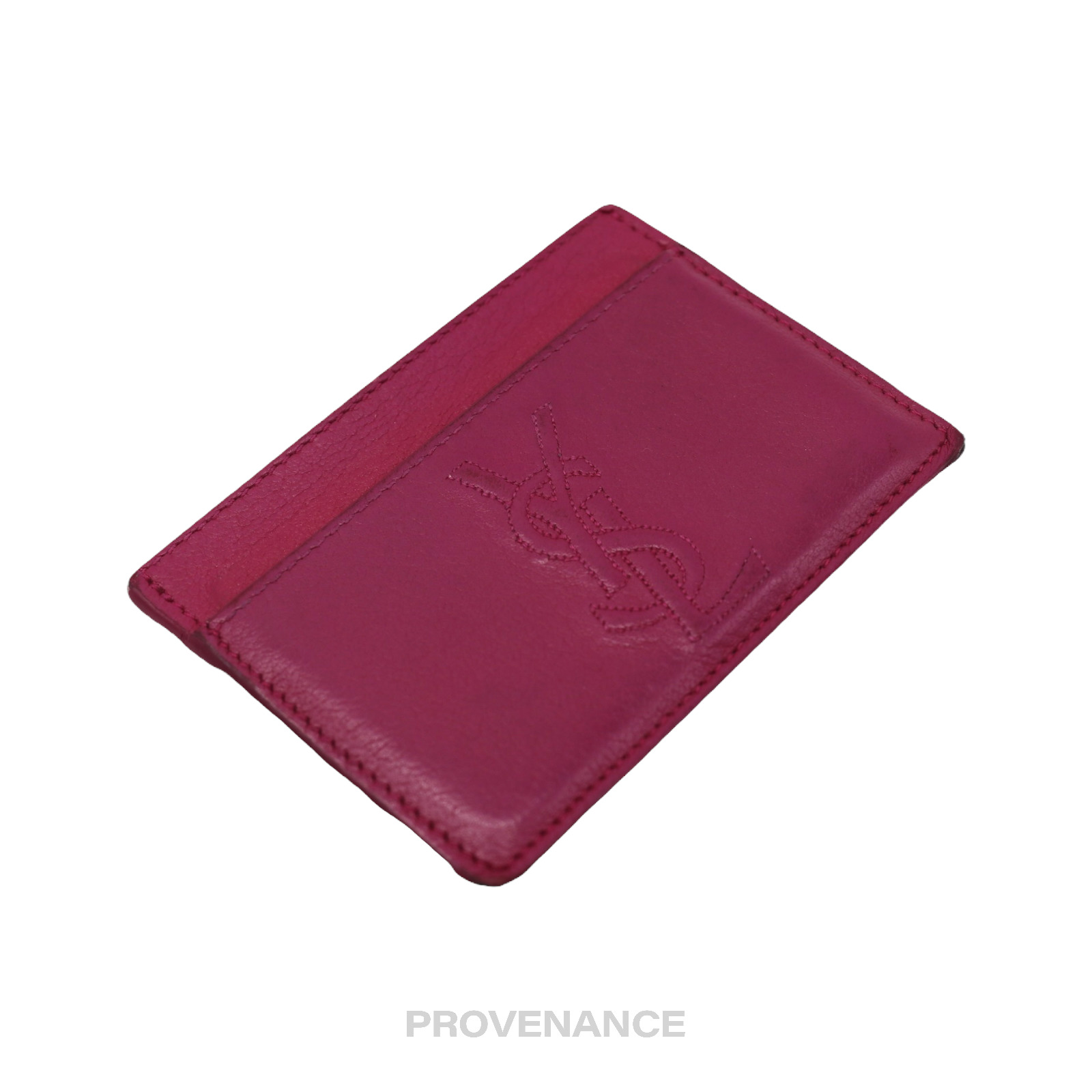 SLP YSL Logo Card Holder Wallet - Fuchsia - 3