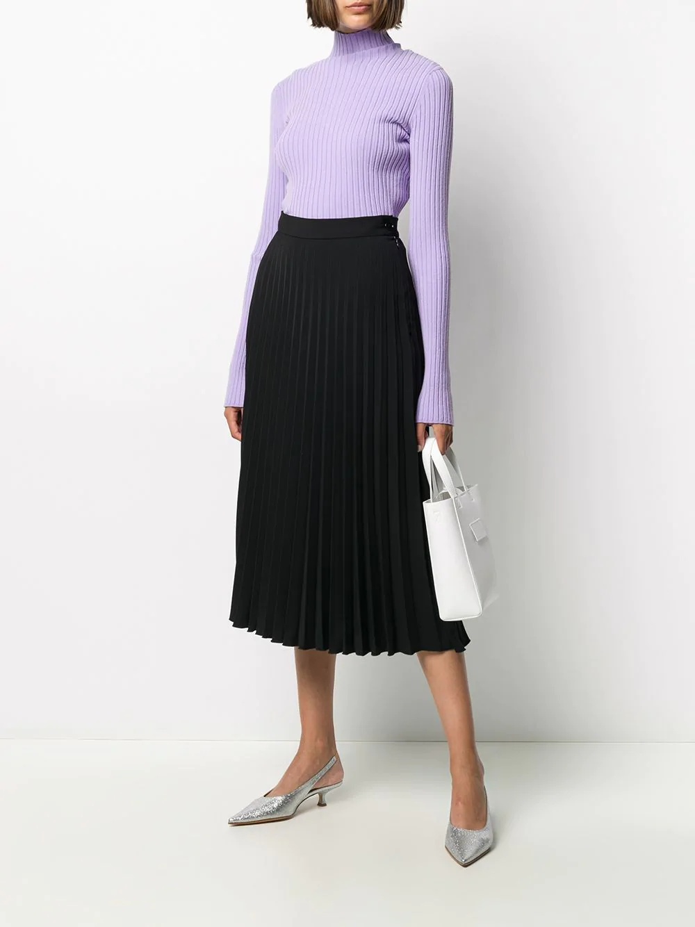 accordion pleat midi skirt - 2