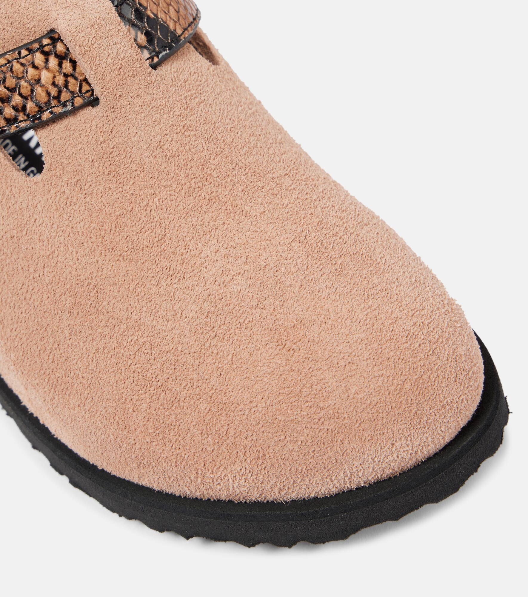 Tokio snake-effect suede clogs - 5