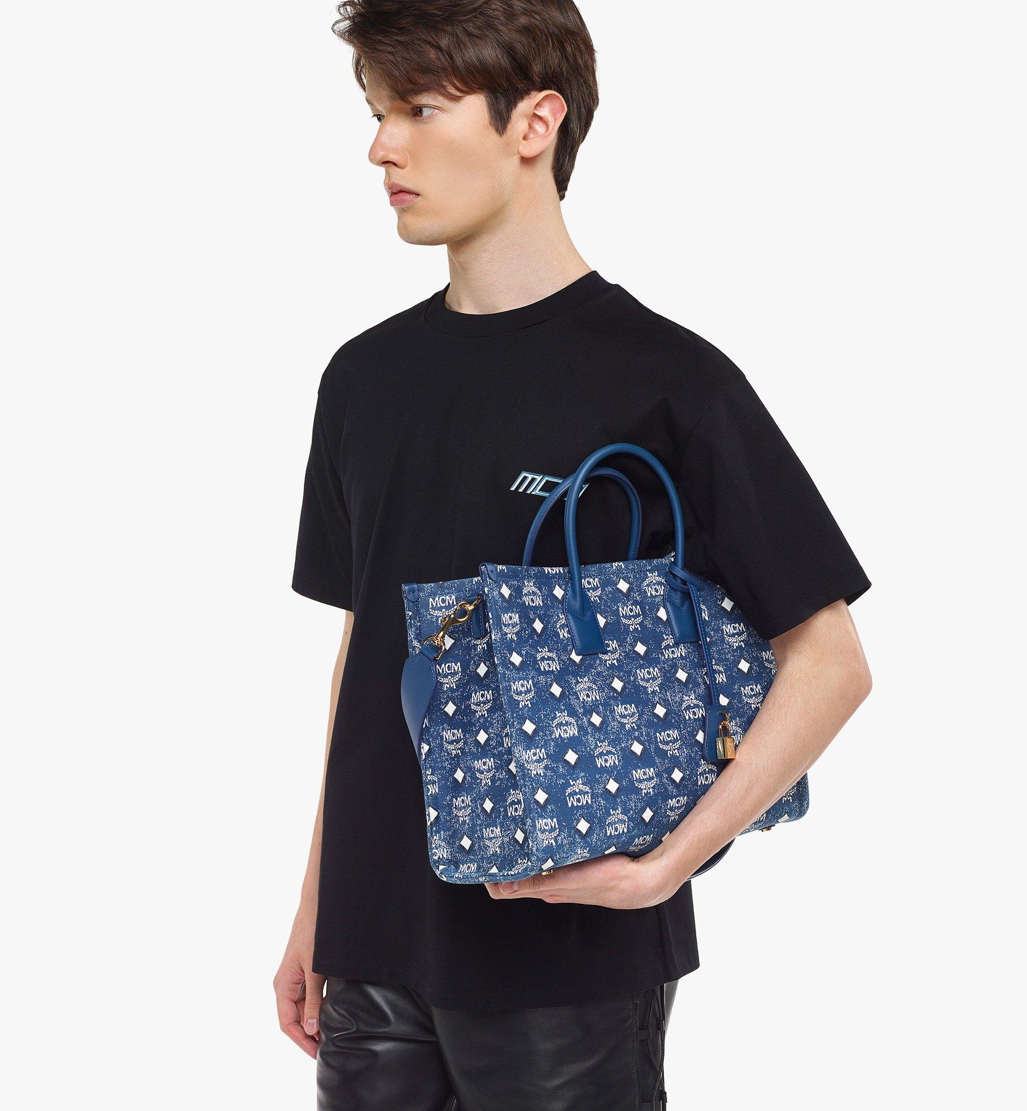 München Tote in Vintage Denim Jacquard - 8
