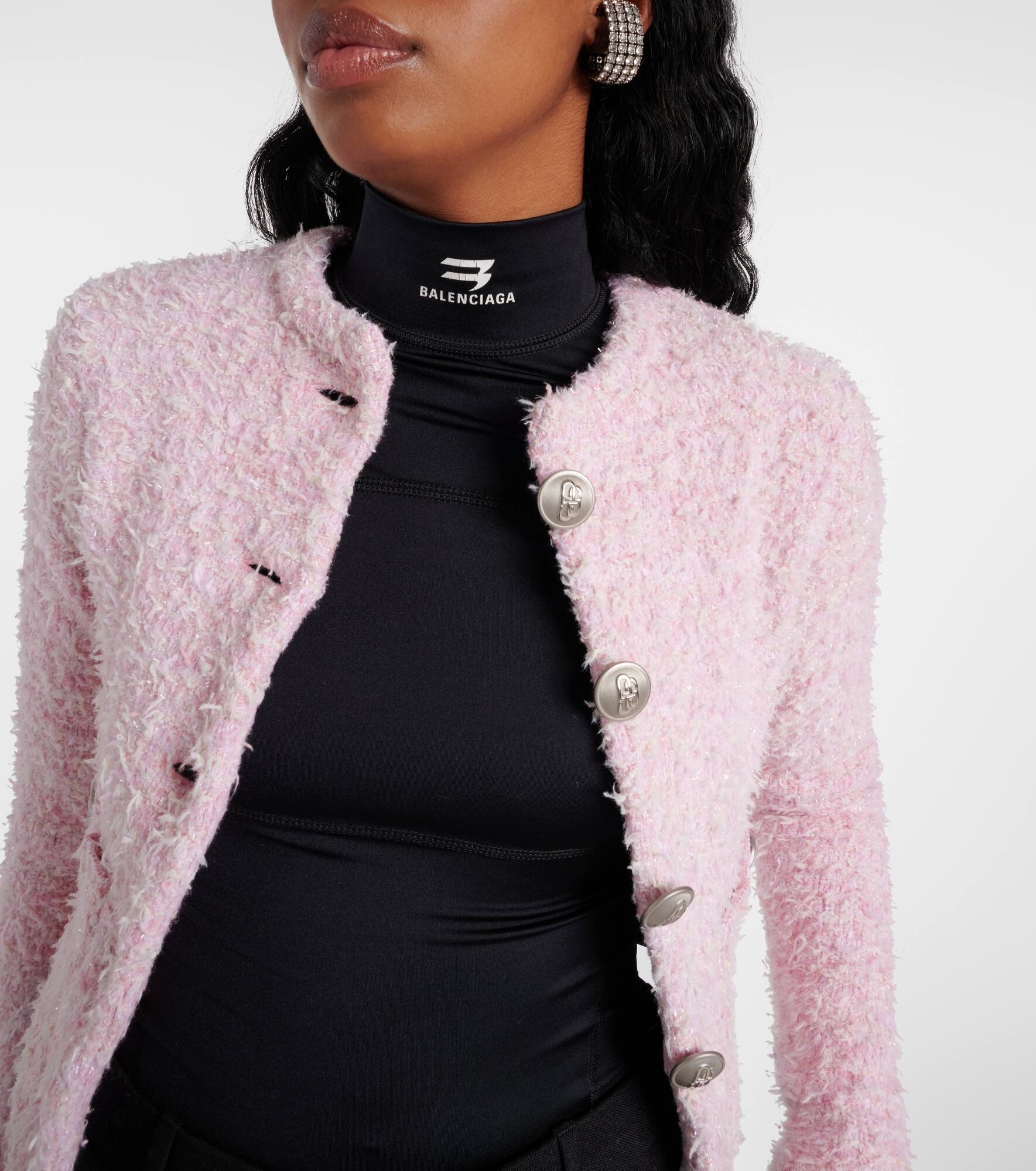 Cropped cotton-blend cardigan - 4
