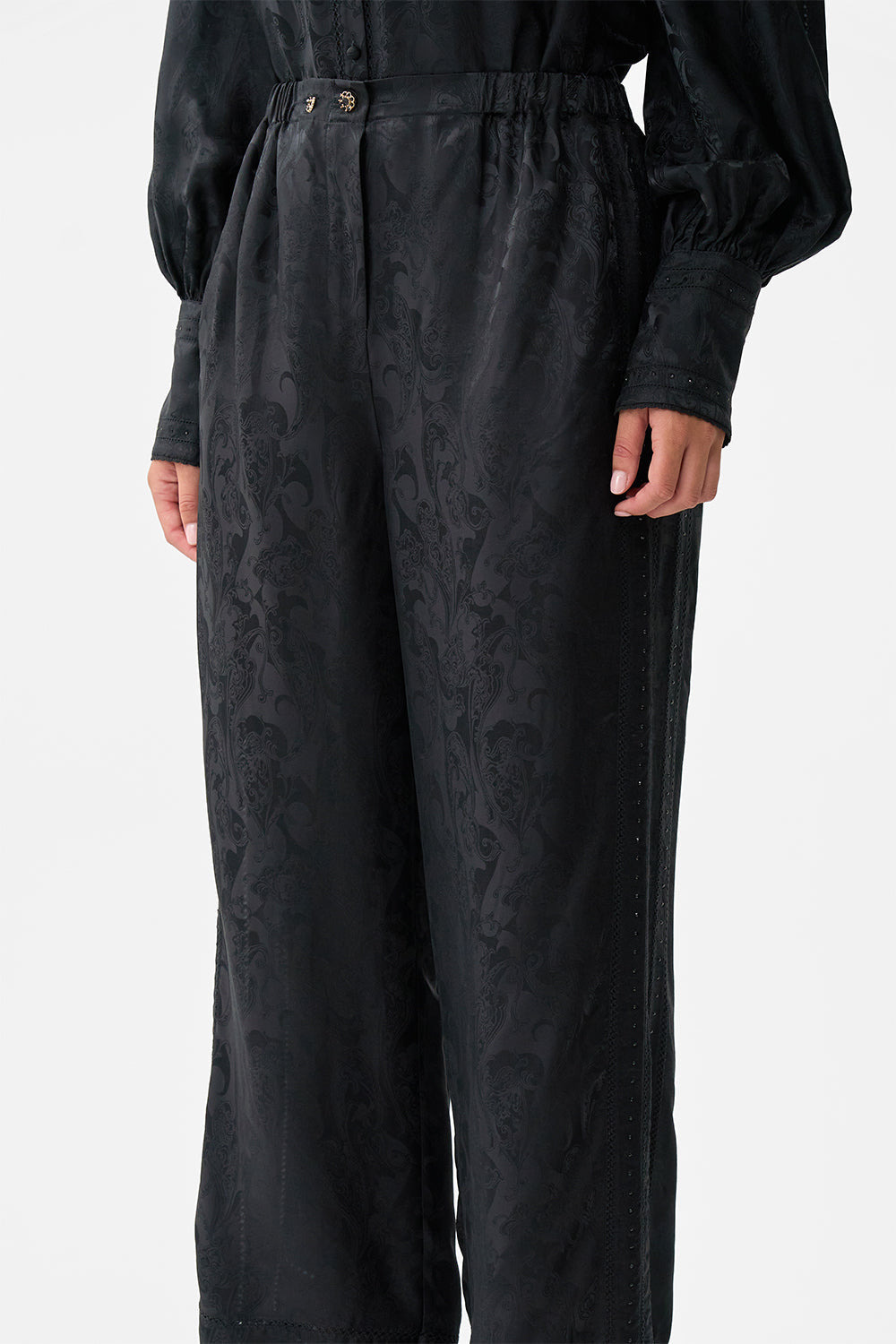 BUTTON FRONT LOUNGE PANT - 5