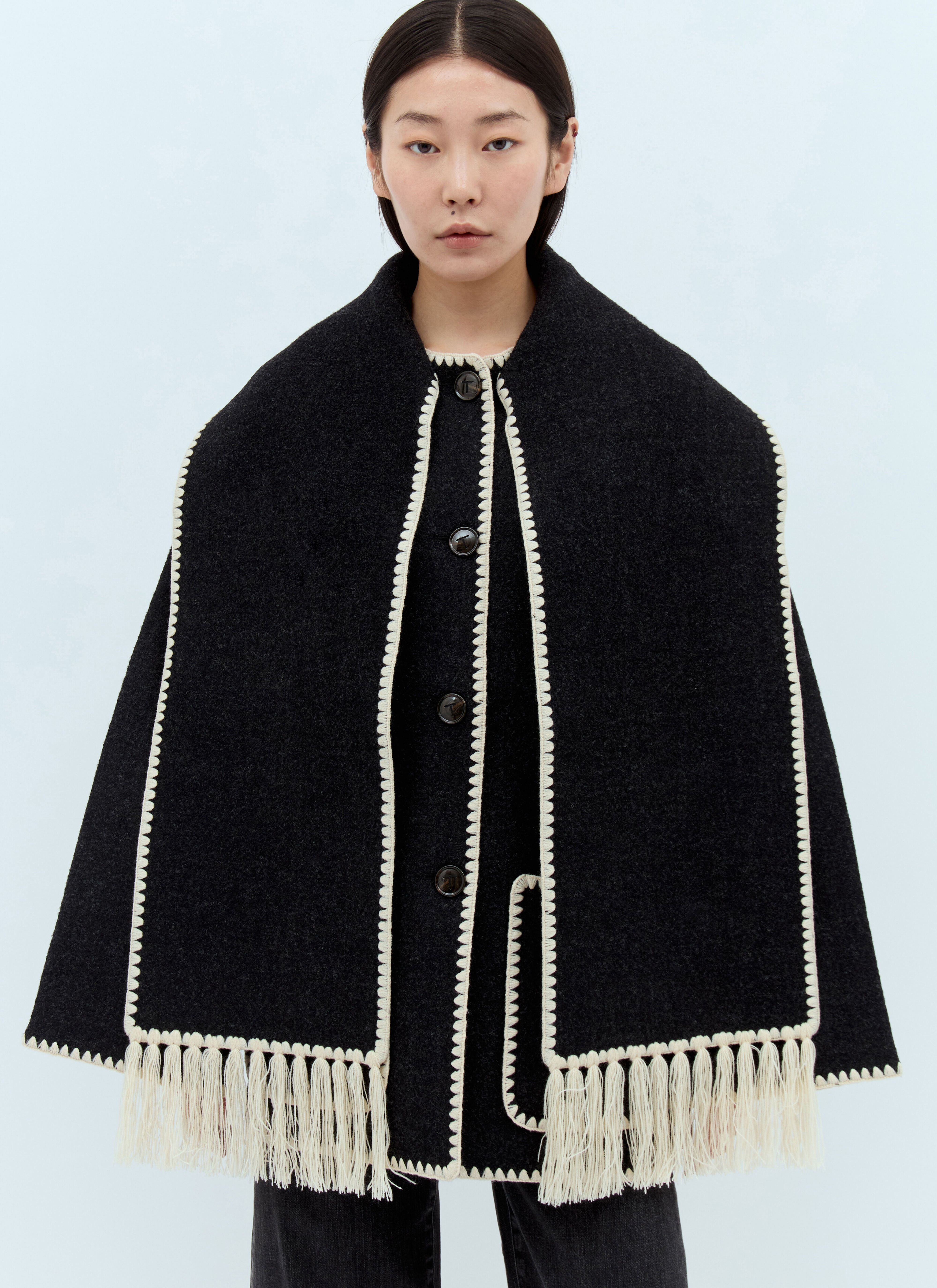Embroidered Scarf Jacket - 1