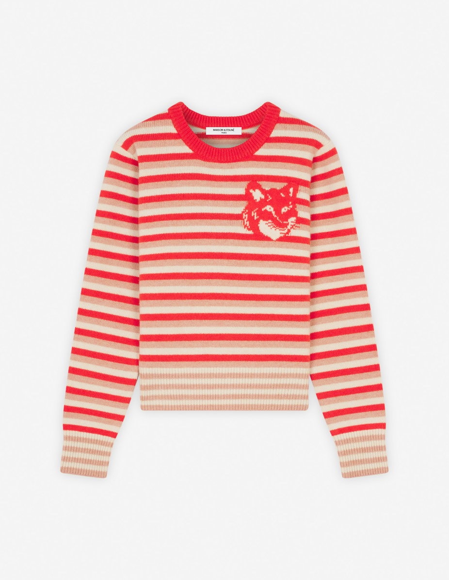 FOX HEAD INTARSIA STRIPED REGULAR JUMPER - 1