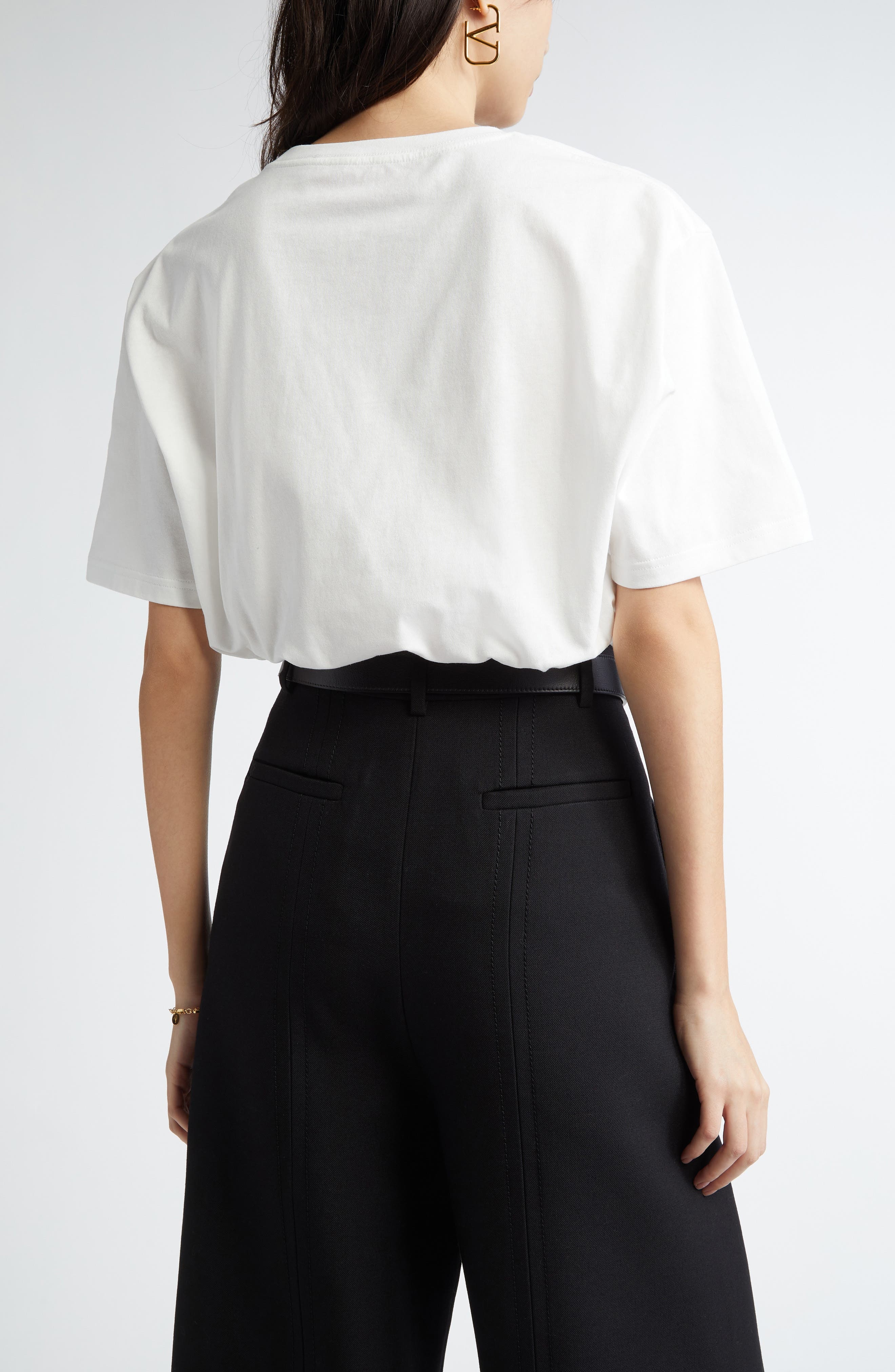 Valentino Garavani Chez Valentino Oversize Logo Graphic T-Shirt in Ivory at Nordstrom - 3