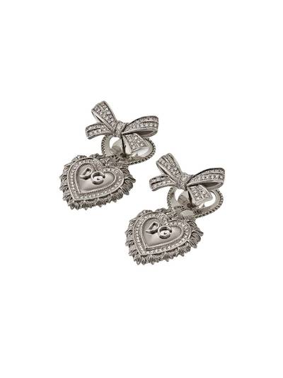 Dolce & Gabbana 18kt white gold Devotion diamond sacred heart earrings outlook