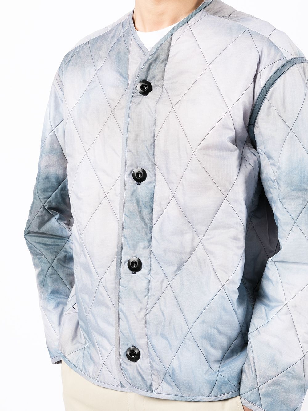 diamond-quilt tie-dye jacket - 5