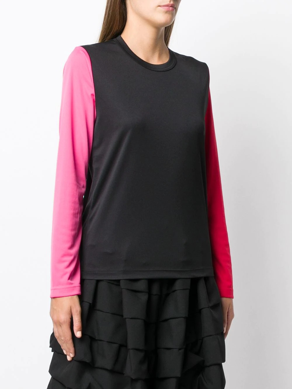 colour block longsleeved T-shirt - 3