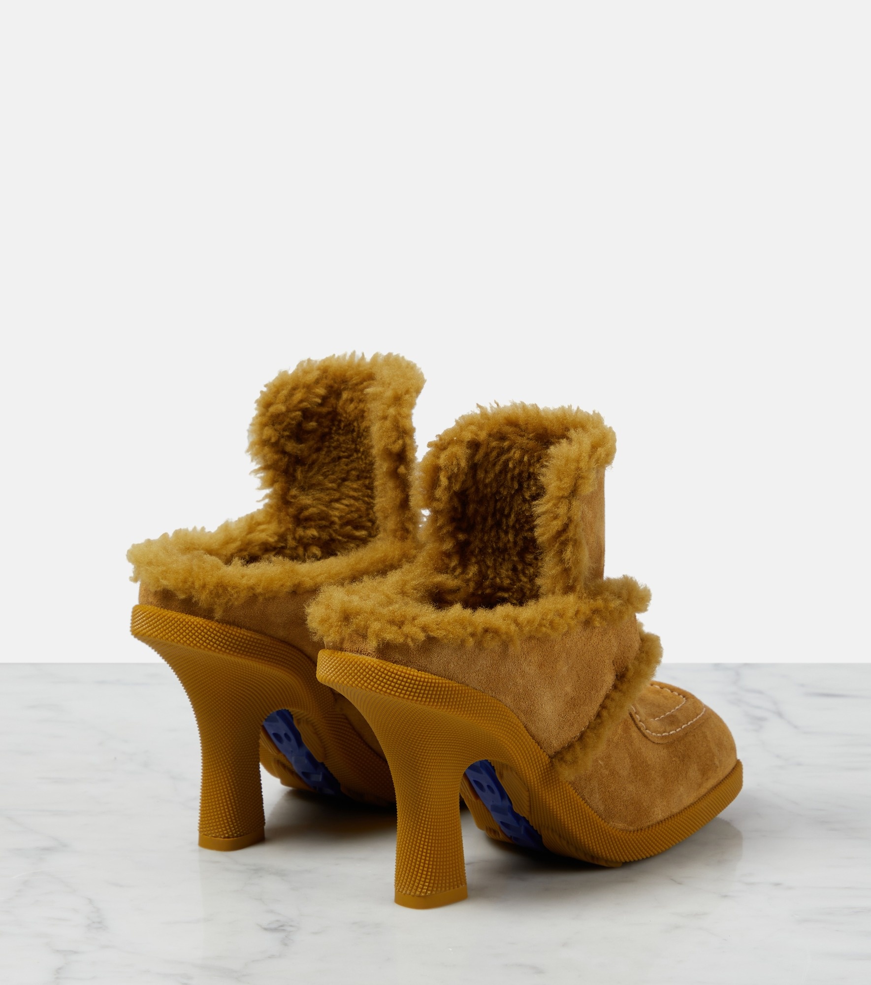 EKD shearling-lined suede mules - 3