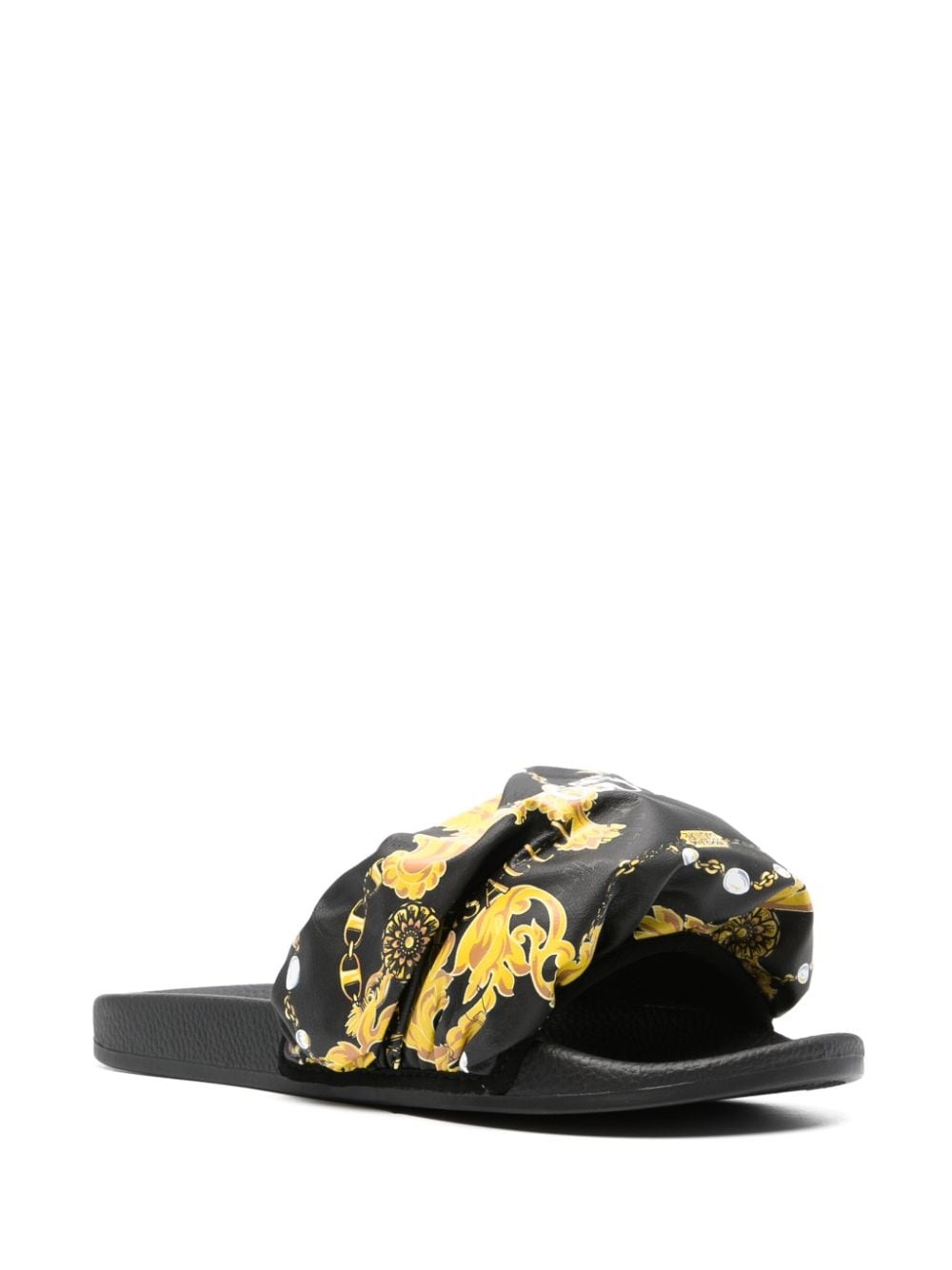 Chain Couture-print padded slides - 2