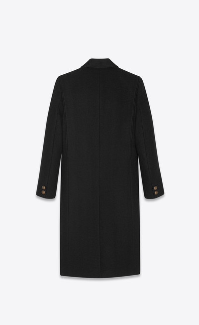 SAINT LAURENT double-breasted overcoat in wool felt outlook