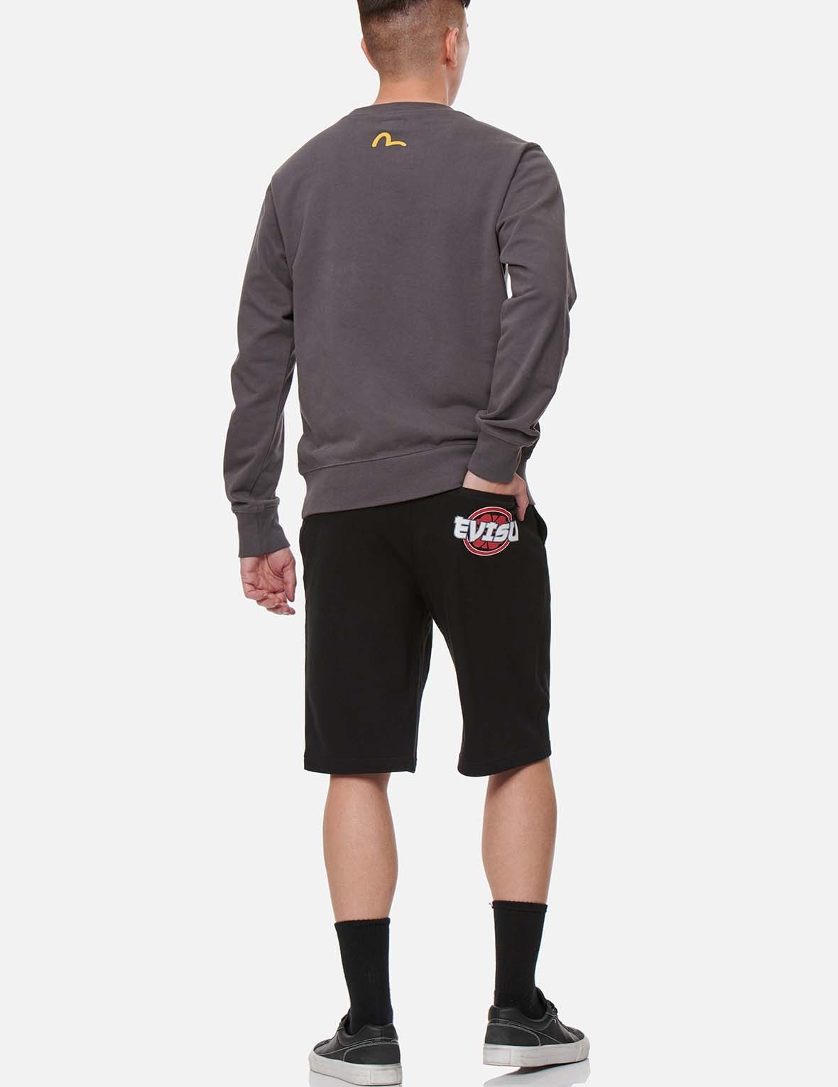 KAMON AND LOGO PRINT SWEAT SHORTS - 5