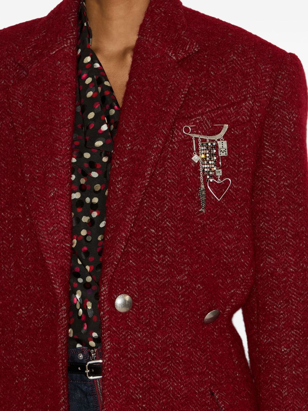 Gallie single-breasted textured blazer - 5