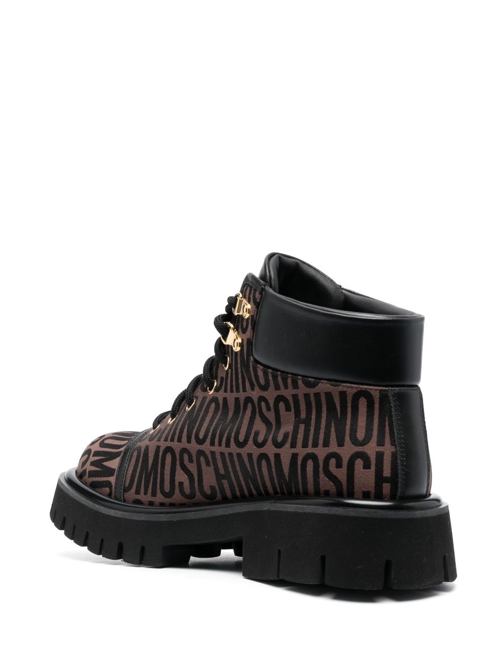 jacquard logo ridged-sole boots - 3