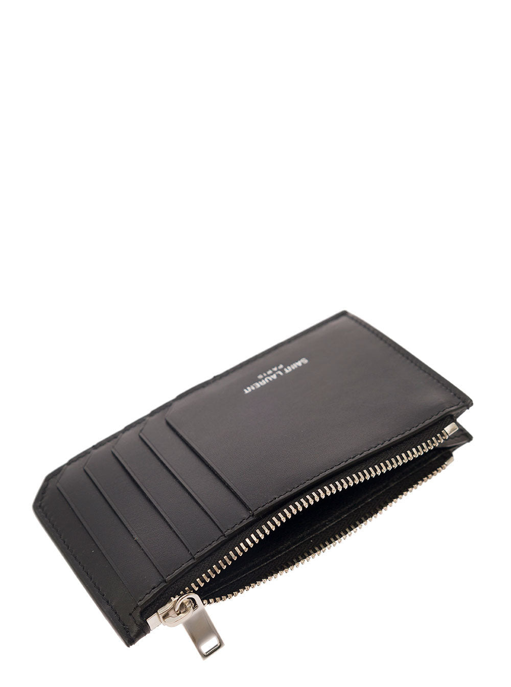 Saint Laurent Men Black Card-Holder With Embossed Logo In Leather Man - 3