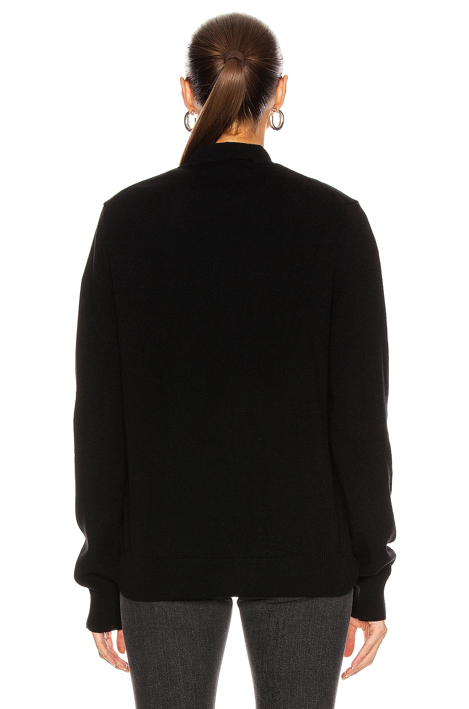 Wool Cardigan with Black Emblem - 4